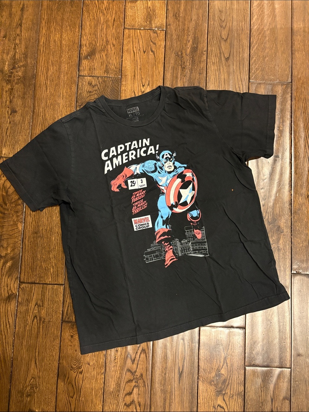 Men’s Captain America Graphic Tee - Black